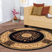 Fancy Medallion Floral Traditional Oriental Indoor Area Rug Or Runner - Midnight Blue