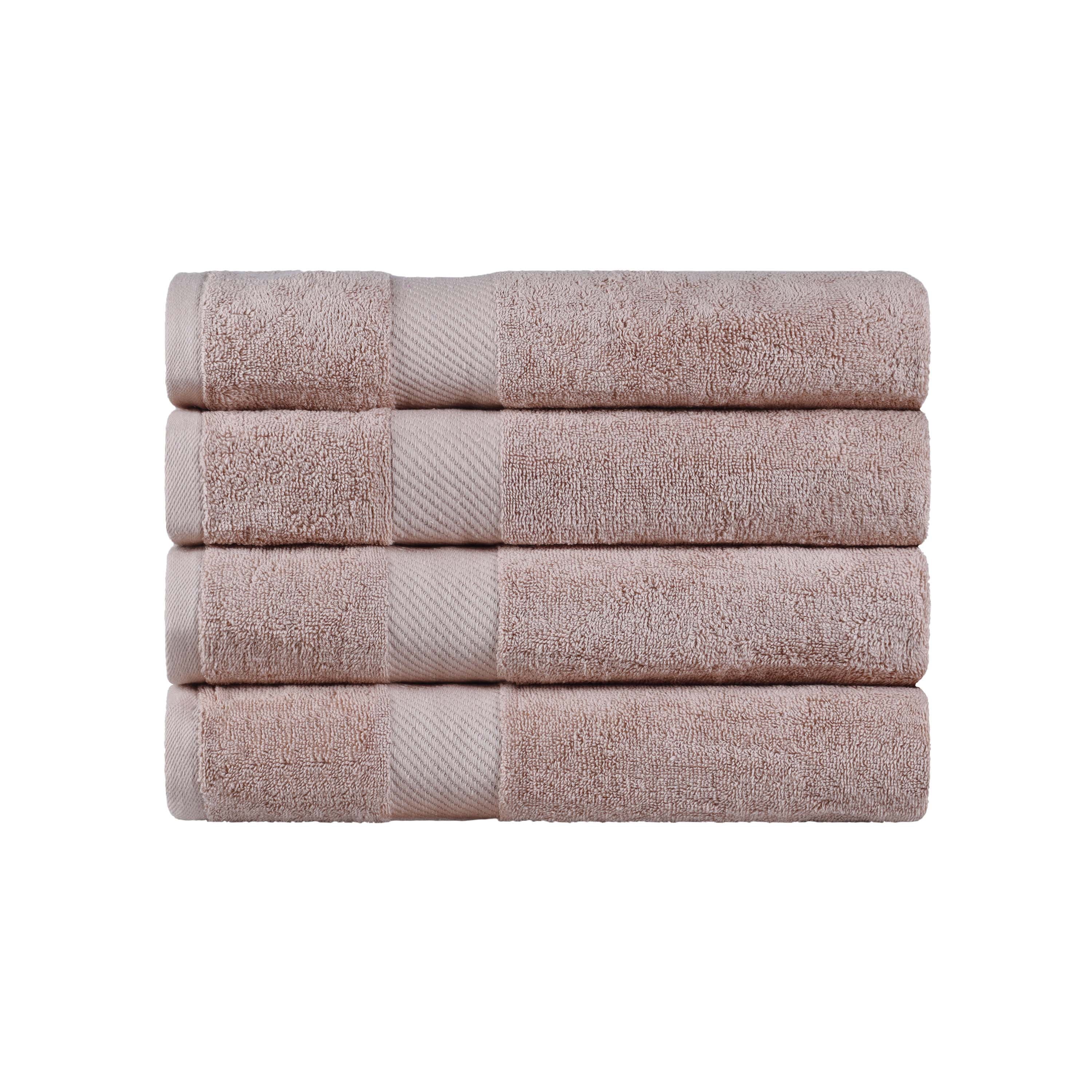 Kendell Egyptian Cotton 4 Piece Bath Towel Set with Dobby Border - Blue Nile Mills