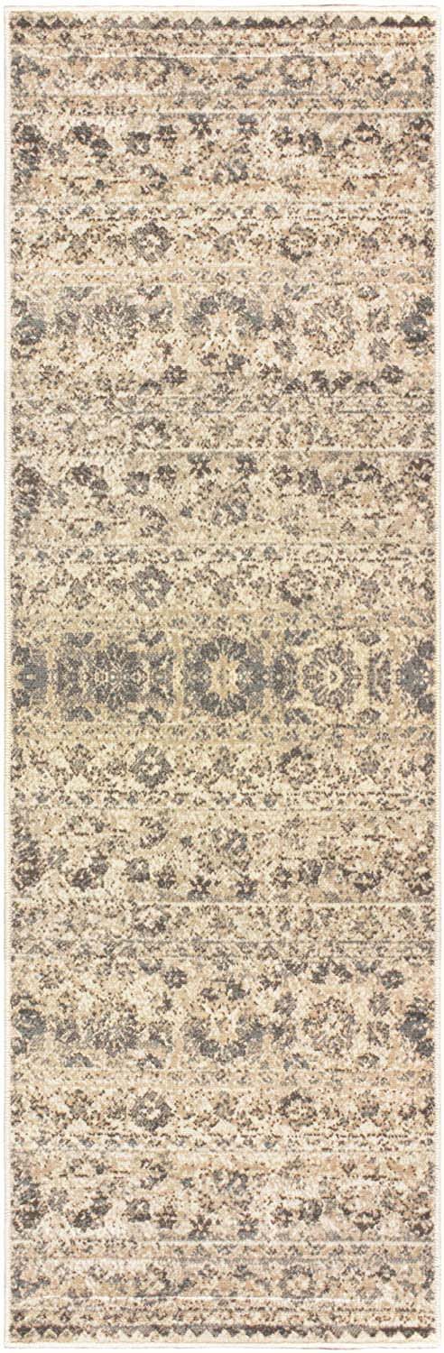 Fawn Abstract Floral Indoor Area Rug Or Runner Rug - Beige