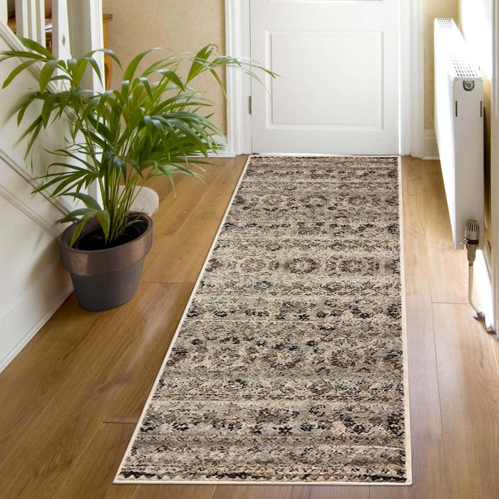 Fawn Abstract Floral Indoor Area Rug Or Runner Rug