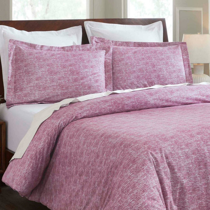 Melange Flannel Cotton Two-Toned Brushed Duvet Cover Set