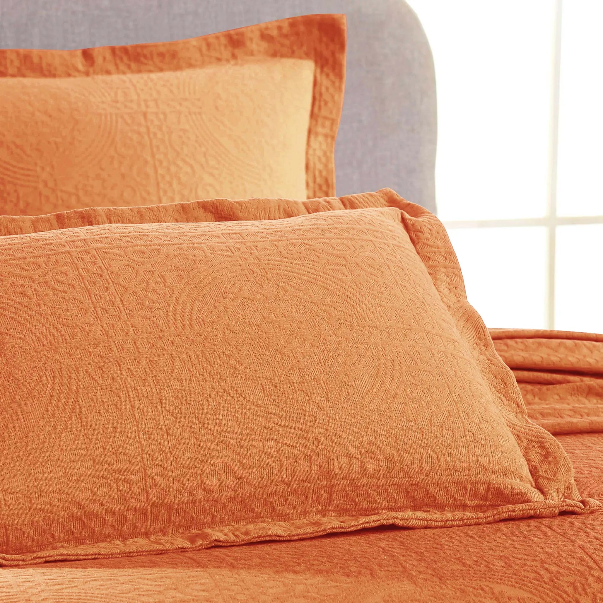 100% Cotton Jacquard Matelassé Fleur De Lis Bedspread Set - Blue Nile Mills