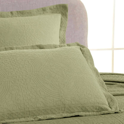 100% Cotton Jacquard Matelassé Fleur De Lis Bedspread Set - Blue Nile Mills