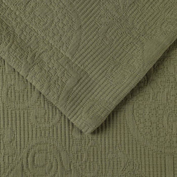 Florin Cotton Matelassé Weave Jacquard Scrolling Medallion Bedspread Set