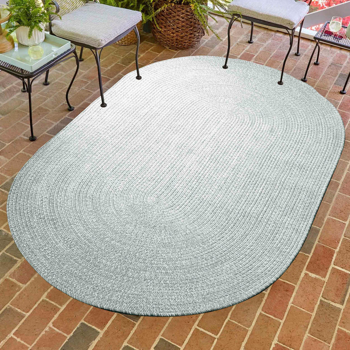 Reversible Braided Area Rug Two Tone Indoor Outdoor Rugs