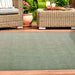 Bohemian Rectangle Indoor Outdoor Rugs Solid Braided Area Rug - Fog Green