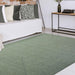 Bohemian Rectangle Indoor Outdoor Rugs Solid Braided Area Rug - Fog Green