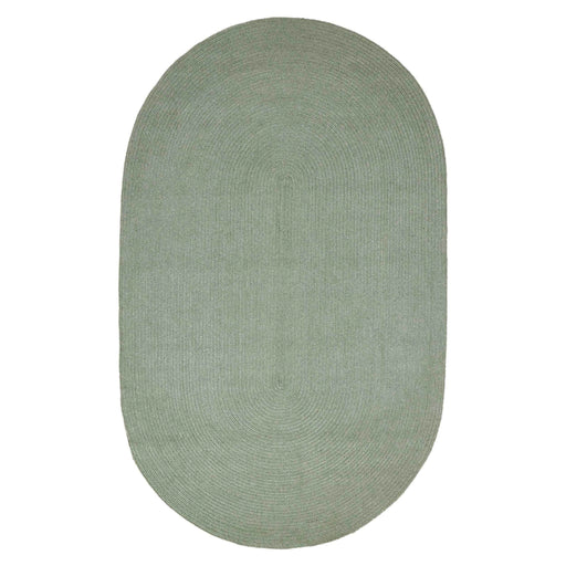 Classic Braided Area Rug Indoor Outdoor Rugs Oval - Fog Green