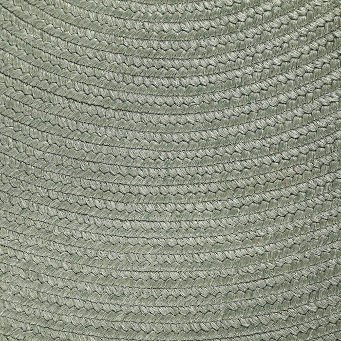 Bohemian Indoor Outdoor Rugs Solid Braided Round Area Rug - Fog Green