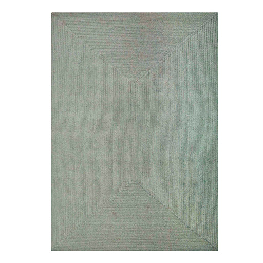 Bohemian Rectangle Indoor Outdoor Rugs Solid Braided Area Rug - Fog Green