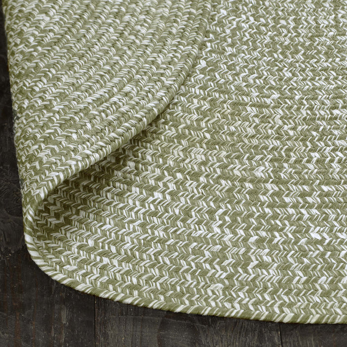 Reversible Braided Area Rug Two Tone Indoor Outdoor Rugs - Fog Green/White