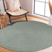 Bohemian Indoor Outdoor Rugs Solid Braided Round Area Rug - FogGreen