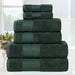 Larissa Cotton Geometric Embroidered Border 6-Piece Assorted Towel Set - ForestGreen