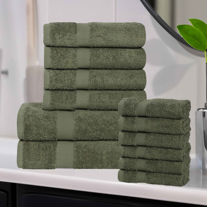 Franklin Cotton Eco Friendly 12 Piece Towel Set