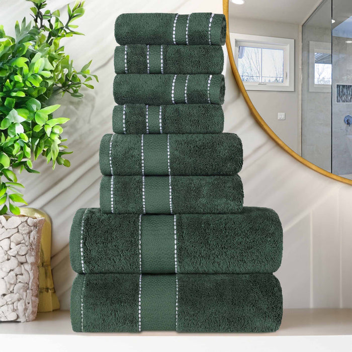 Niles Egypt Produced Giza Cotton Dobby Absorbent 8 Piece Towel Set