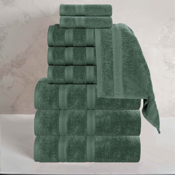 Smart Dry Zero Twist Cotton 9 Piece Solid Assorted Towel Set