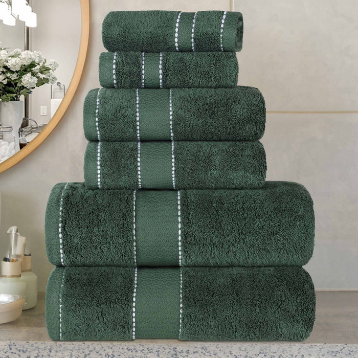 Niles Egypt Produced Giza Cotton Dobby Absorbent 6 Piece Towel Set