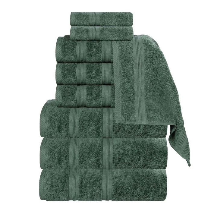 Smart Dry Zero Twist Cotton 9 Piece Solid Assorted Towel Set