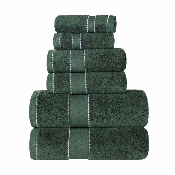 Niles Egypt Produced Giza Cotton Dobby Absorbent 6 Piece Towel Set