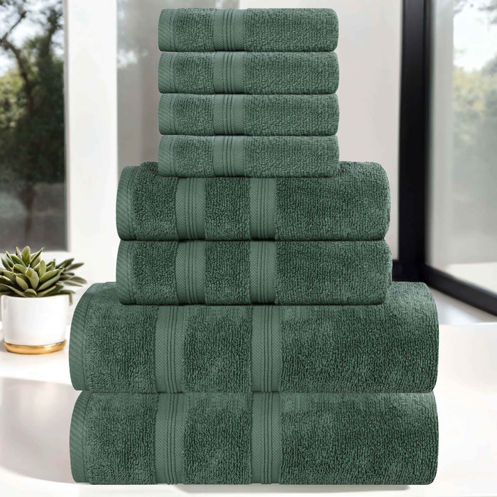 Smart Dry Zero Twist Cotton 8 Piece Solid Assorted Towel Set