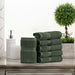 Egyptian Cotton Pile Plush Heavyweight Absorbent Face Towel Set of 6 - Forrest Green