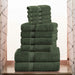 Egyptian Cotton Plush Heavyweight Absorbent Luxury 10 Piece Towel Set - Forrest Green