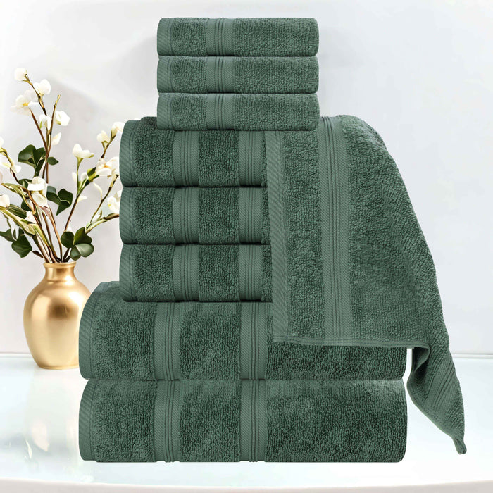 Smart Dry Zero Twist Cotton 9 Piece Solid Assorted Towel Set