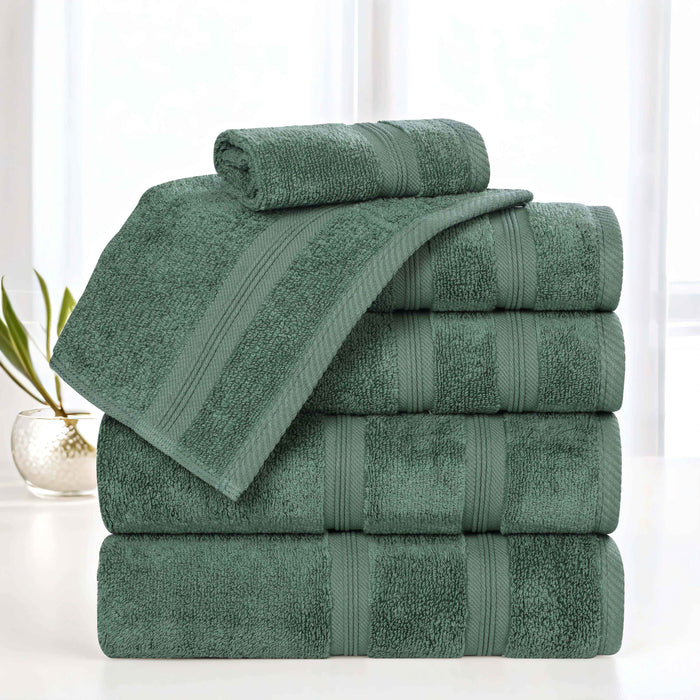 Smart Dry Zero Twist Cotton 6 Piece Solid Assorted Towel Set