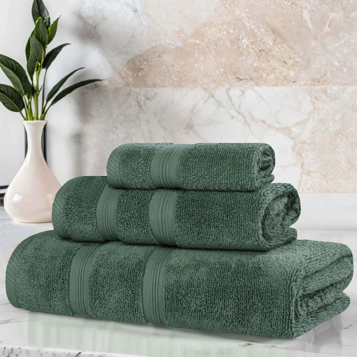 Smart Dry Zero Twist Cotton 3 Piece Solid Assorted Towel Set