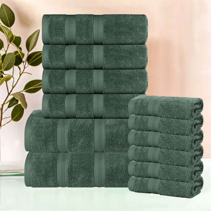 Smart Dry Zero Twist Cotton 12 Piece Solid Assorted Towel Set