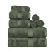 Egyptian Cotton Pile Plush Heavyweight Absorbent 8 Piece Towel Set - Forrest Green