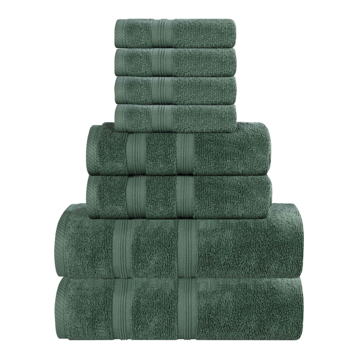 Smart Dry Zero Twist Cotton 8 Piece Solid Assorted Towel Set