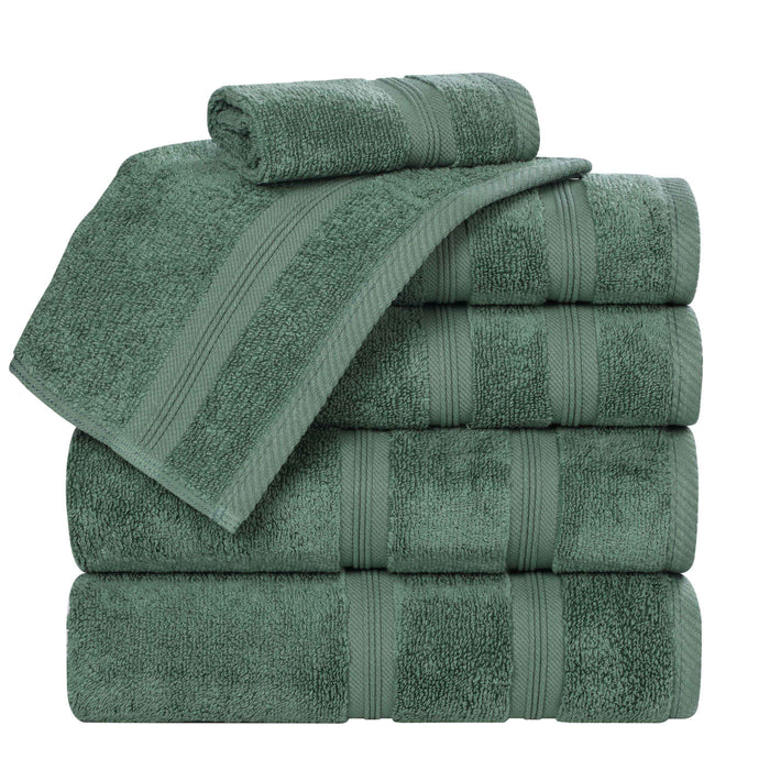 Smart Dry Zero Twist Cotton 6 Piece Solid Assorted Towel Set