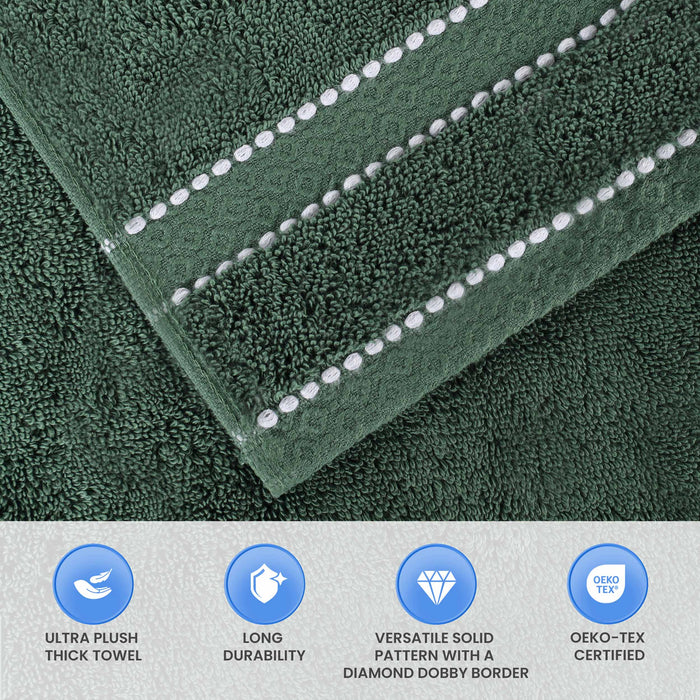 Niles Egypt Produced Giza Cotton Dobby Ultra-Plush 6 Piece Towel Set - Forrest Green