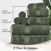 Egyptian Cotton Pile Plush Heavyweight Absorbent 8 Piece Towel Set - Forrest Green