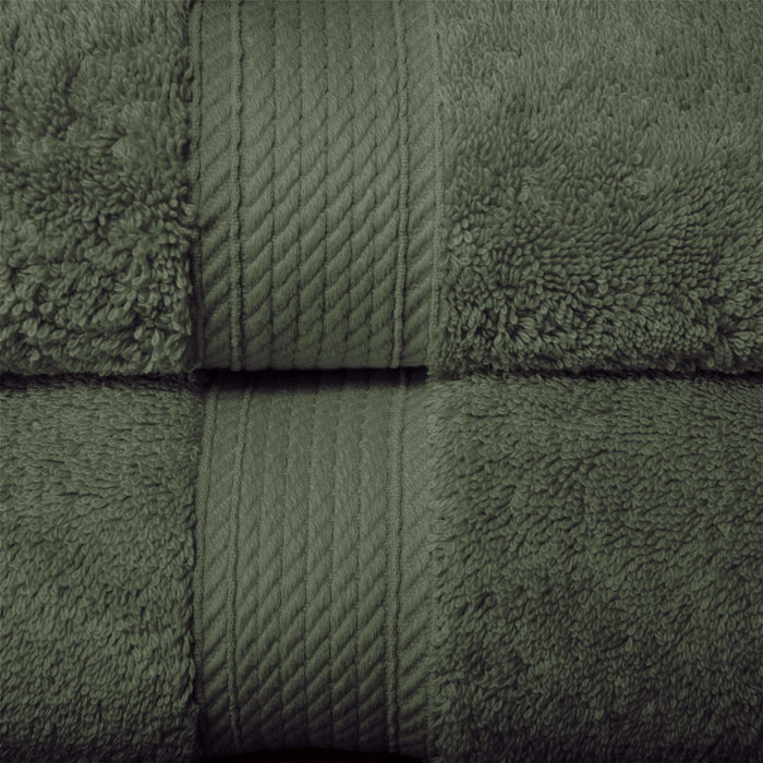 Egyptian Cotton Pile Plush Heavyweight Absorbent Bath Sheet Set of 2 - Forrest Green