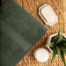 Egyptian Cotton Pile Plush Heavyweight Absorbent 3 Piece Towel Set - Forrest Green