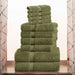 Egyptian Cotton Pile Solid 10-Piece Towel Set - ForestGreen