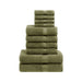 Egyptian Cotton Pile Solid 10-Piece Towel Set - ForestGreen