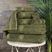 Egyptian Cotton Pile Plush Heavyweight Absorbent 8 Piece Towel Set - ForestGreen