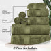 Egyptian Cotton Pile Plush Heavyweight Absorbent 8 Piece Towel Set - ForestGreen