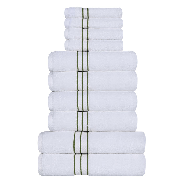 Turkish Cotton Ultra-Plush Solid 10-Piece Highly Absorbent Towel Set
