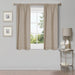 Linen Pattern Washable Room Darkening Blackout Curtains Set 26" - FrostedAlmond