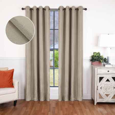 Linen-Inspired Classic Modern Blackout Curtain Set - Frosted Almond