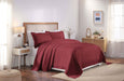 Victory Cotton Matelasse Weave Jacquard Scroll Medallion Bedspread Set - Garnet