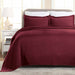 Basket Weave Matelasse Cotton Bedspread Set -  Garnet