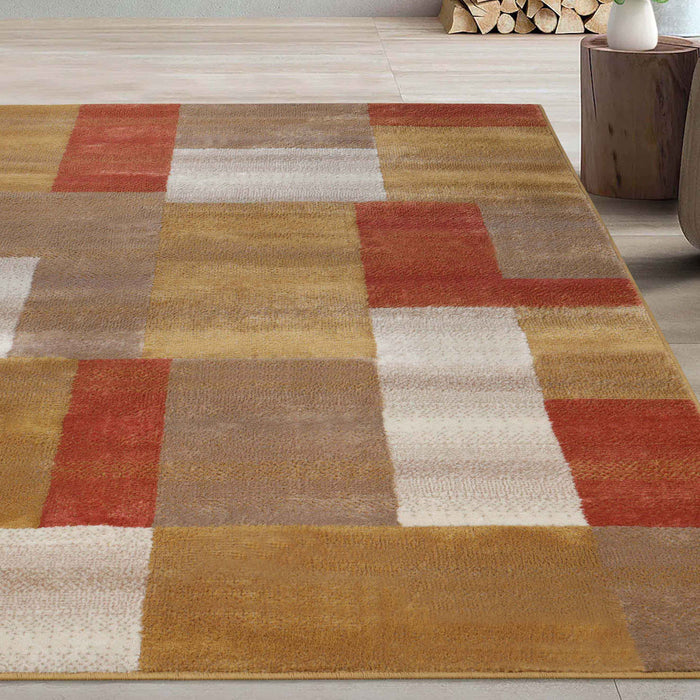 Clifton Modern Geometric Patchwork Area Rug  or Runner Rug