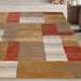 Clifton Modern Geometric Patchwork Area Rug or Runner Rug - Ginger