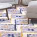 Talluah Hand-Tufted Cotton/Wool Textured Geometric Farmhouse Area Rug - Gold/Navy Blue