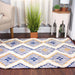 Talluah Hand-Tufted Cotton/Wool Textured Geometric Farmhouse Area Rug - Gold/Navy Blue